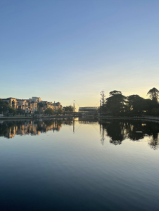 East Perth waterfront near Optus Stadium and Matagarup Bridge
